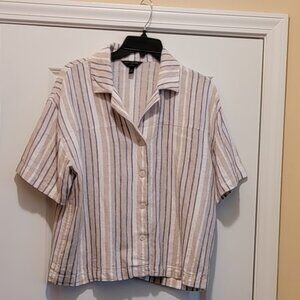 Banana Republic striped linen shirt Size Mefium